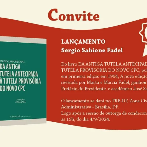 Lançamento do Livro : “DA ANTIGA TUTELA ANTECIPADA À TUTELA PROVISÓRIA DO NOVO CPC”
